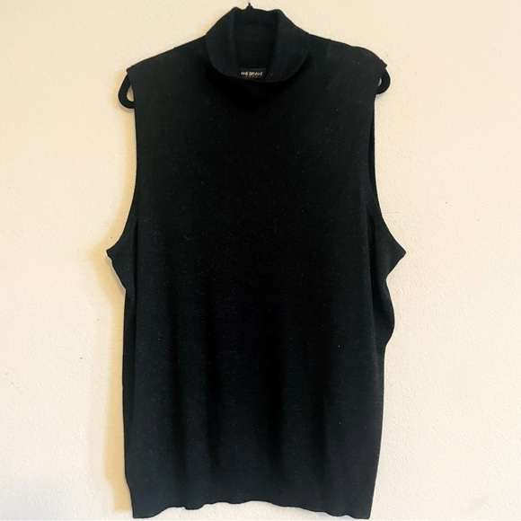 Lane Bryant woman’s sleeveless turtleneck black glitter top size 22/24W stretch - Picture 1 of 8